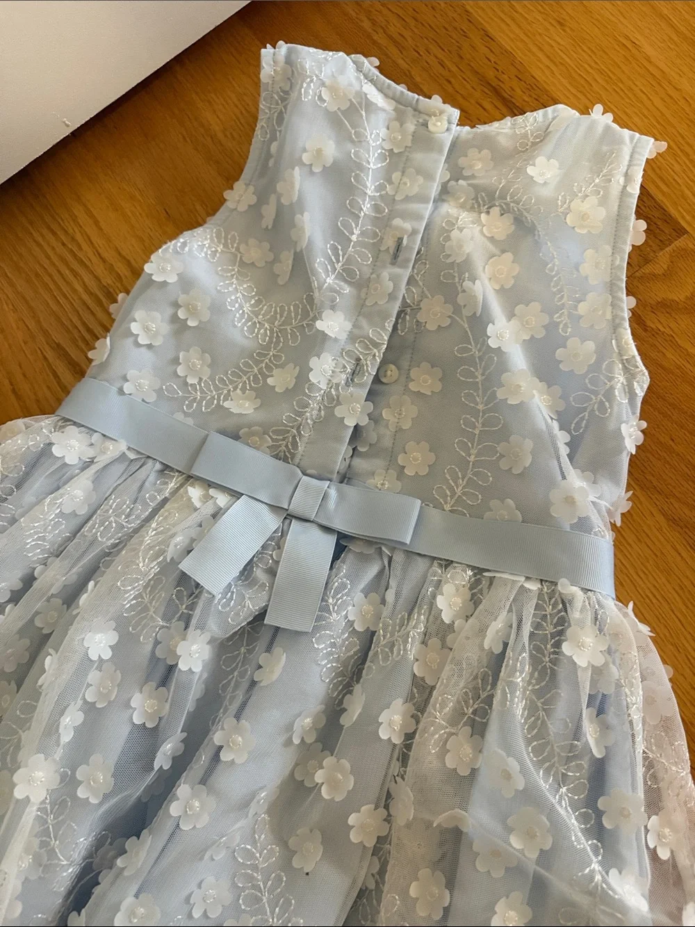 EUC - Girls Light Blue Floral Lace Dress & Pink Sparkly Dress - size 8